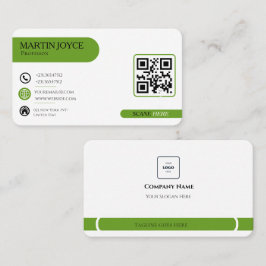 Cartão de visita qr code minimalista