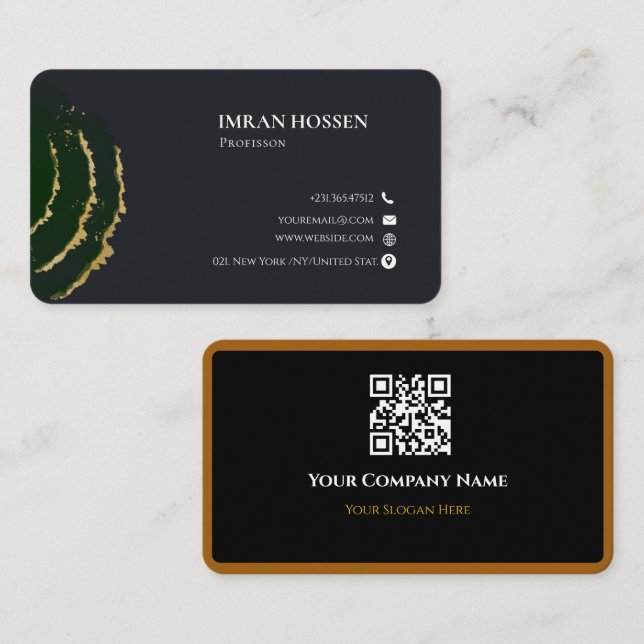 Cartão de visita qr code minimalista (Frente/Verso)