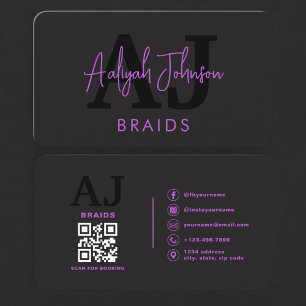 Cartão de Visita QR Code para Tranças de Cabelo Ro