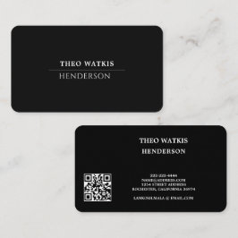 Cartão De Visita Qr code preto e branco editar