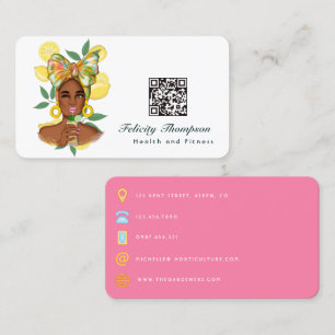 Cartão de Visita QR Code Senhora Saúde e Fitness
