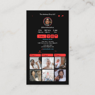 Cartão de Visita QR Code TikTok Vermelho Mídia Soc