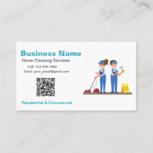 QR Custom Cleaning Service Maid Business Card