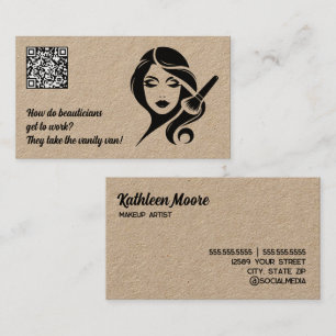 Cartão De Visita QR de Maquiagem de Esteticista Engraçado