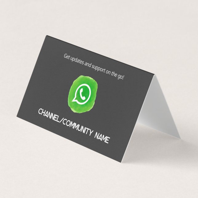 Cartão De Visita QR do Canal da Comunidade WhatsApp (Frente)