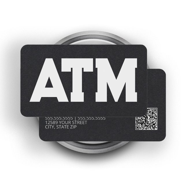 Cartão De Visita QR do Técnico ATM (ATM Technician QR Business Cards)