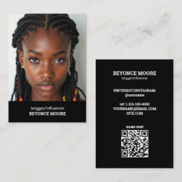 Cartão De Visita QR e Foto Personalizadas do Influenciador do Blogu