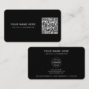 Cartão De Visita QR e logotipo mínimos arredondados