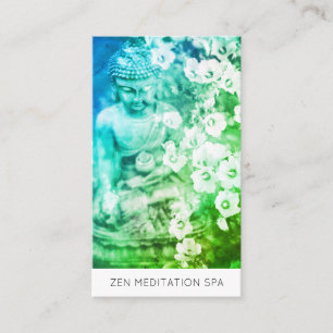 Cartão De Visita *~* QR Floral Flores Meditação Buda