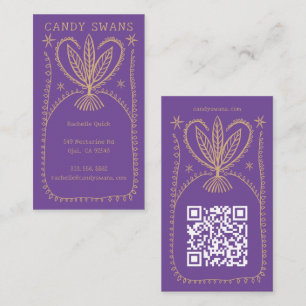 Cartão De Visita QR Personalizado de Boho Único de Quadro Botânico 