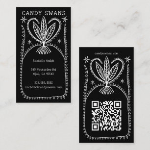 Cartão De Visita QR Personalizado de Boho Único de Quadro Botânico 