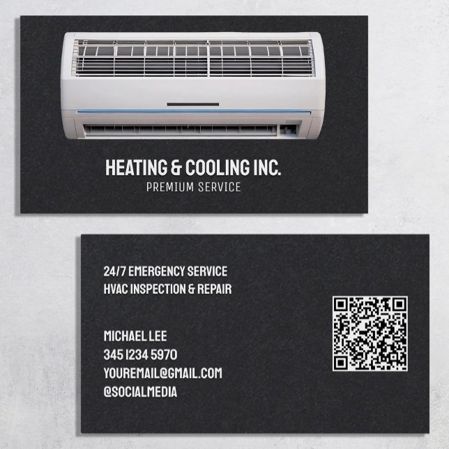Cartão De Visita QR Personalizado de Condicionamento de Ar ❄️ (Air Conditioning Custom QR Business Cards)