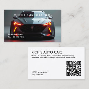 Cartão De Visita QR personalizado de detalhe automático móvel