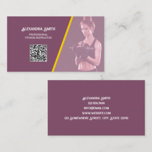 Cartão De Visita QR Personalizado de Malhação do Treinador Pessoal
