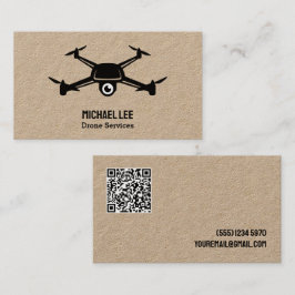 Cartão De Visita QR Personalizado de Serviços de Drone