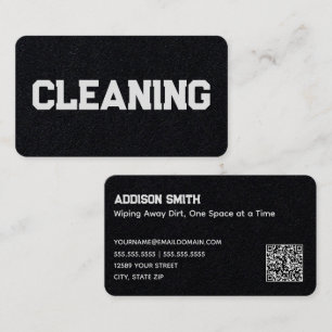 Cartão De Visita QR Personalizado de Serviços de Limpeza