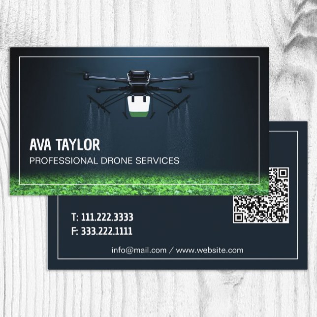 Cartão De Visita QR Personalizado de UAV de Drone Aéreo (UAV Custom QR Business Cards)