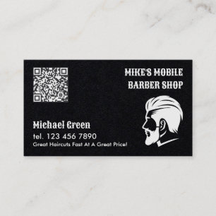 Cartão De Visita QR personalizado do Mobile Barber Premium