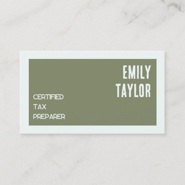 Cartão De Visita QR Personalizado do Preparador de Imposto (Frente)