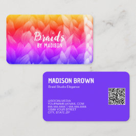 Cartão De Visita QR personalizado do Salão de Braid
