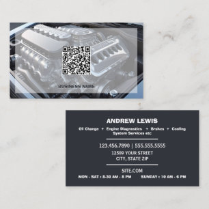 Cartão De Visita QR Personalizado Mecânico Móvel