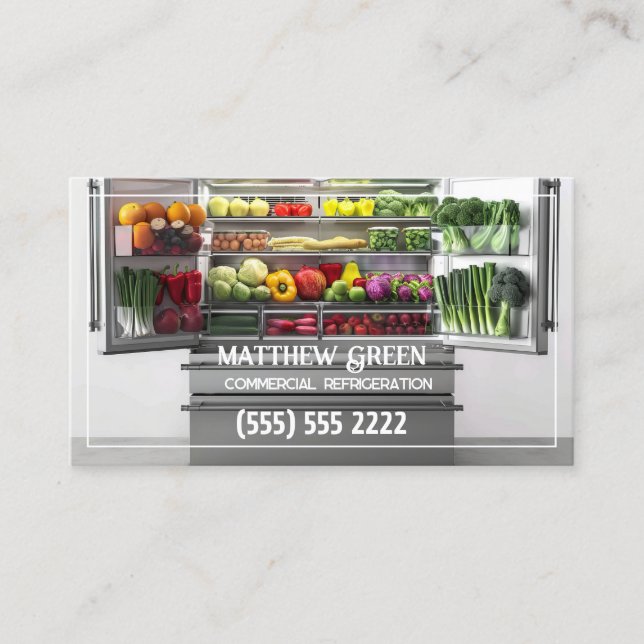 Cartão De Visita QR Personalizado para Refrigeração (Frente)