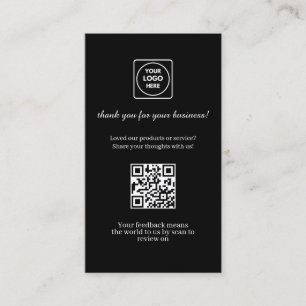 Cartão De Visita QR Preto   Link de Feedback de Avaliação de Negóci