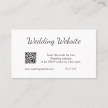 QR RSVP site de casamento simples preto RSVP
