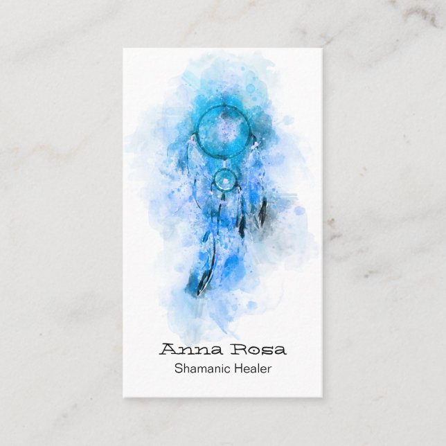 Cartão De Visita *~ QR Shaman Tribal Shamanic Sacred Dream Catcher  (Frente)