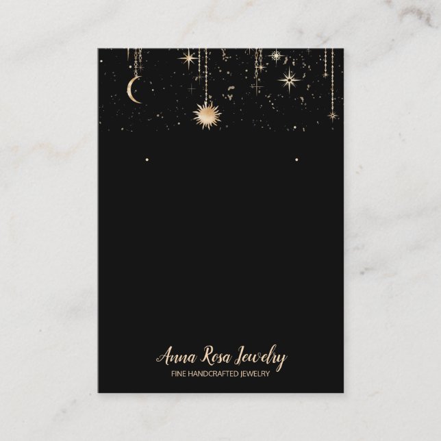 Cartão De Visita *~* QR Sun Cosmic Celestian Moon Jewelry Earrando  (Frente)