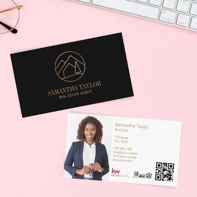 Cartão De Visita QRCode de Realtor Profissional Moderno (Criador carregado)