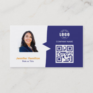 Cartão De Visita QRCode personalizado profissional - cor azul