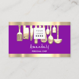 Cartão De Visita QRCode Restaurante do Cozinhar de Chef Pessoal