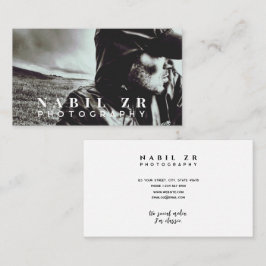 Cartão De Visita quadra mínima moderna de fotografia a preto e bran