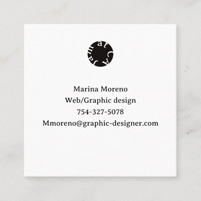 Cartão de visita quadrado (Frente)