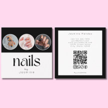 3 Foto Unhas Código QR Sociais Preto e Branco