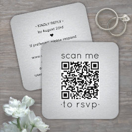 Cartão De Visita Quadrado 50 Pacotes de Código QR RSVP Enclausuramento de Fo