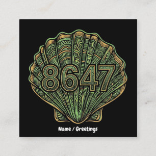 Cartão De Visita Quadrado 8647 Concha Linocut Oitenta e Seis Quarenta e Sete