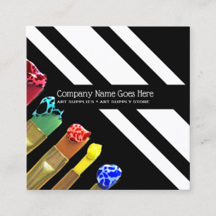 Cartão De Visita Quadrado A arte fornece o impressão chique moderno dos