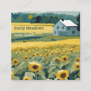 Cartão De Visita Quadrado A Casa do Girassol