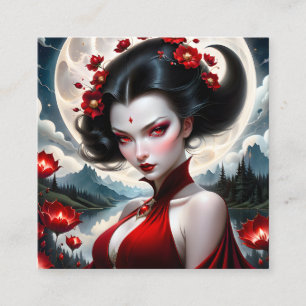 Cartão De Visita Quadrado A Dama do Demônio é uma pintura surrealista feita