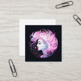 Cartão De Visita Quadrado "A Essência da Elegância" Beleza das Mulheres