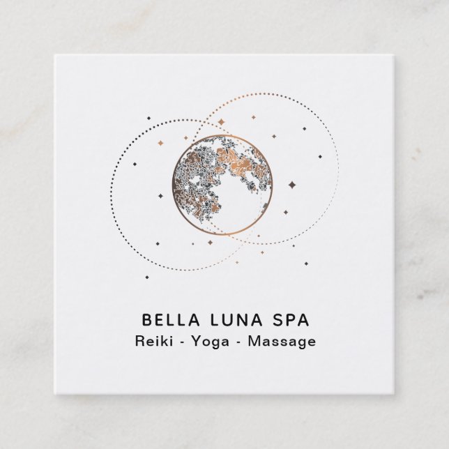 Cartão De Visita Quadrado A lua cósmica do *~* Stars o Shaman lunar do (Frente)