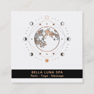 Cartão De Visita Quadrado A lua sagrado da geometria do *~* pôr em fase o