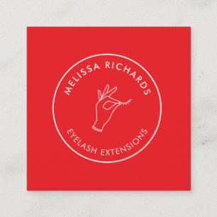 Cartão De Visita Quadrado A mão minimalista e os chicotes circundam o