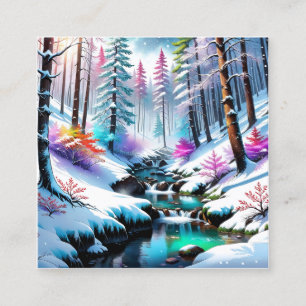 Cartão De Visita Quadrado A neve cintilante na foto é tão bonita!