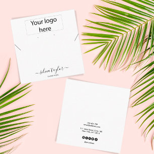 Cartão De Visita Quadrado A placa de vídeo do colar de joias do logotipo