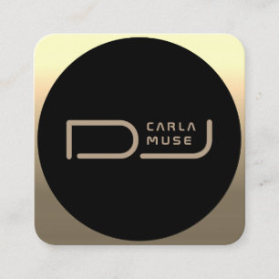 Cartão De Visita Quadrado A tecnologia moderna inspirada em volta do ouro