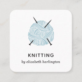 Cartão De Visita Quadrado A tricotar à mão. Suprimentos de artesanato de Kni
