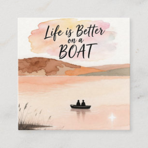 Cartão De Visita Quadrado A vida é melhor num barco